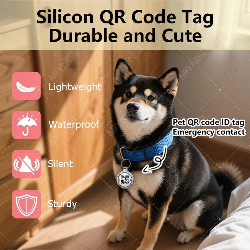 QR Code Pet ID Tag - Glittery Orange Paw Print Dog & Cat Collar Tag Australia