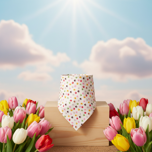 Paw Print Dog Bandana - Medium Size