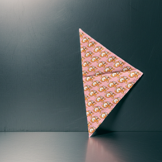 Dog Bandana Small - Cute Monkey cat Pink Pattern