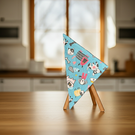 Dog Bandana Small - Playful Pups Turquoise Pattern