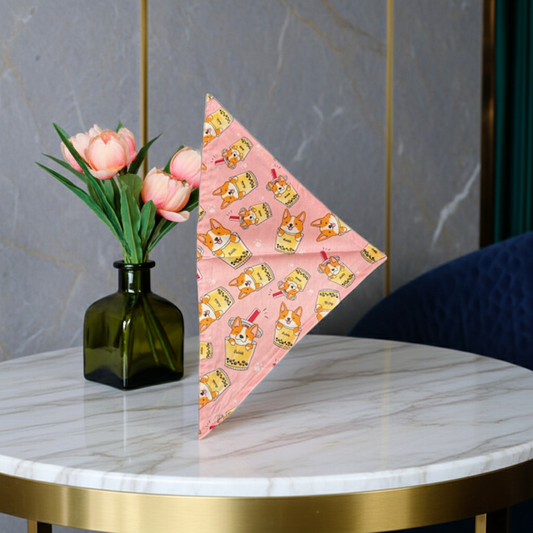 Corgi Bubble Tea Dog Bandana