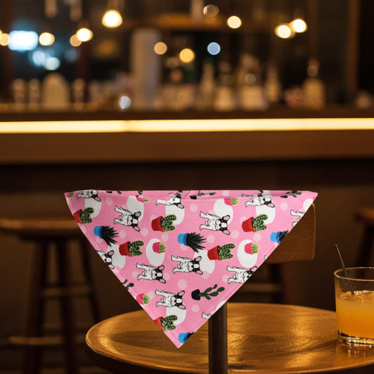 Dog Bandana Small - Cactus & Dogs Pink Pattern