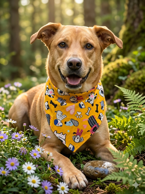 Dog Bandana - Medium Size 100% Cotton